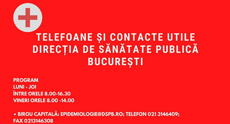 TELEFOANE SI CONTACTE UTILE DIRECȚIA DE SĂNĂTATE PUBLICĂ BUCUREȘTI